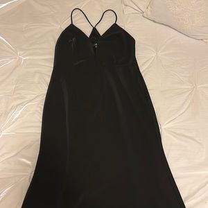 Long black evening gown with deep v neck size XL - Lulus, worn once